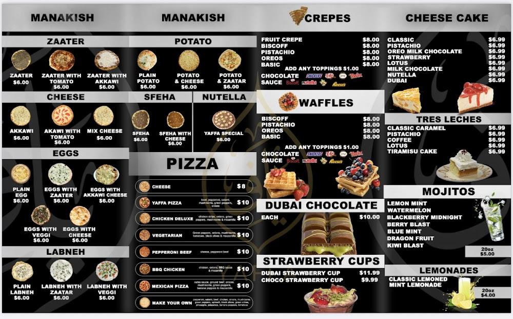 Yaffa Cafe Menu image 1